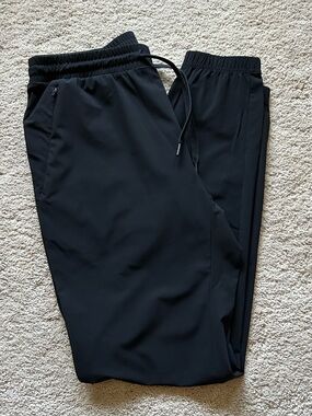 UNRL Men's Black Track Jogger Pants 4-Way Stretch Zip Pockets Size Small